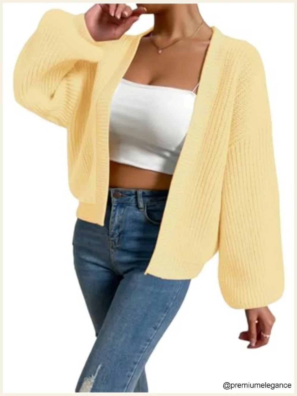 Color Block Open Front Long Sleeve Ribbed Knit Cropped Cardigan Sweater